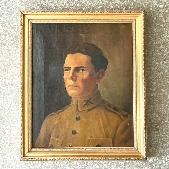 Vintage Boho Original Oil Portrait on Canvas - Canvas, 15.5W x 18.5H — additional photo 8