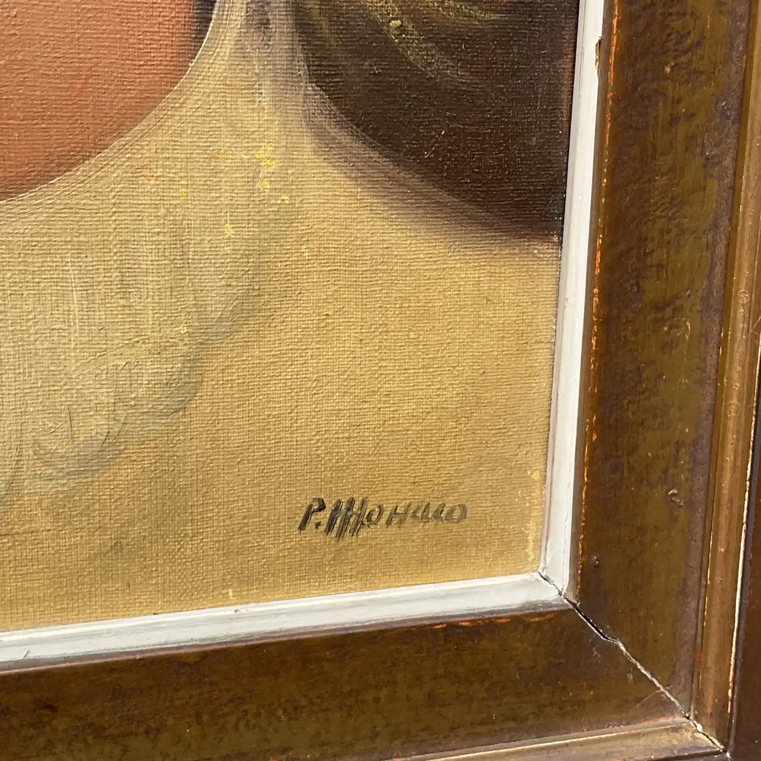 Vintage Boho Original Oil Portrait on Canvas - Canvas, 17W x 21H — additional photo 6