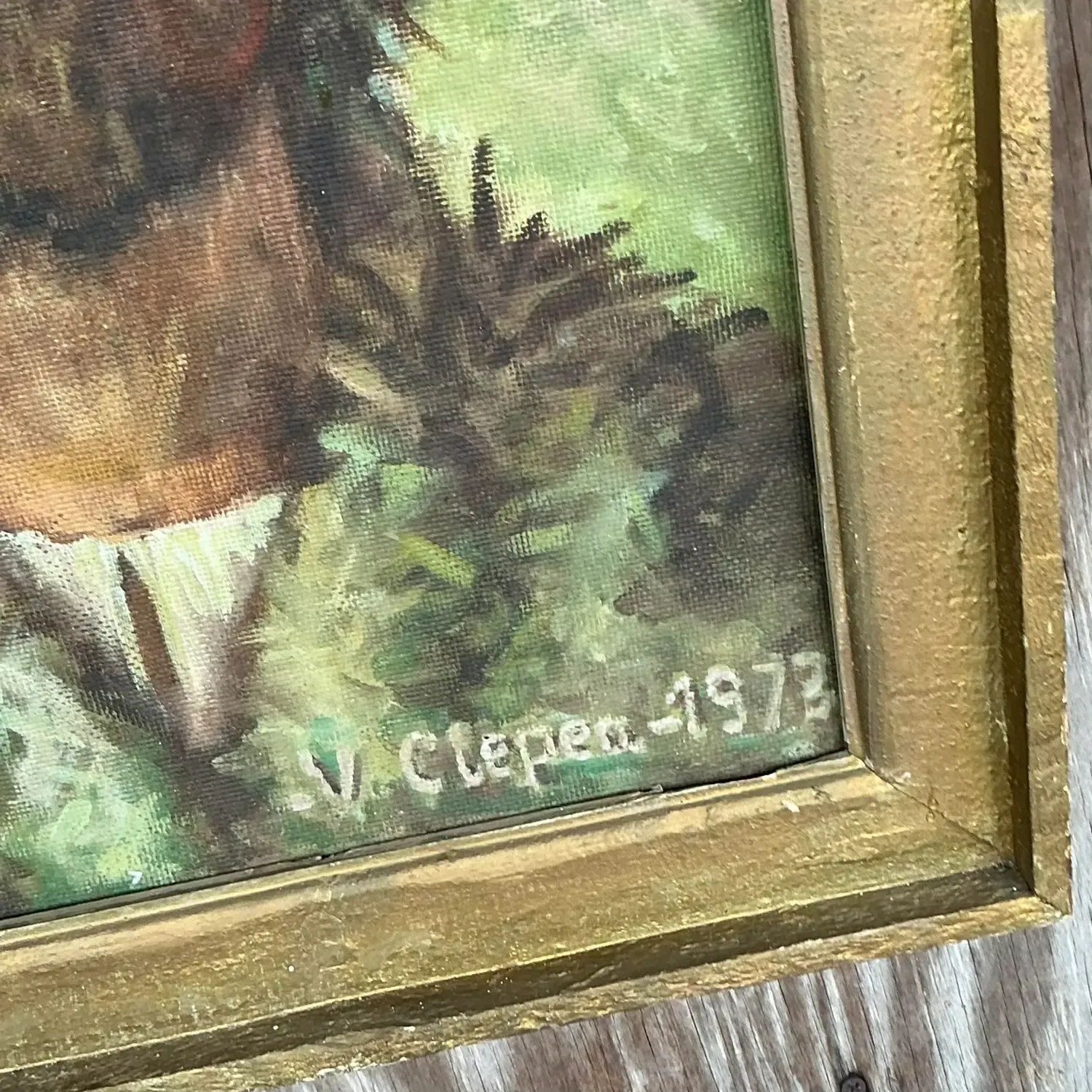 Vintage Boho Original Oil Portrait on Canvas - Canvas, 19W x 22.75H — additional photo 2