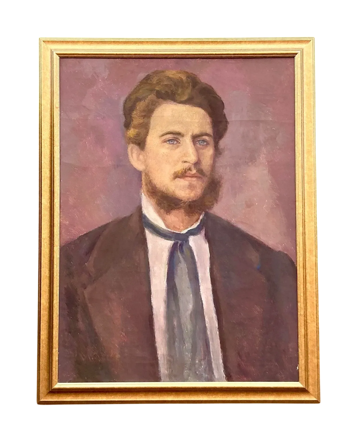 Vintage Boho Original Oil Portrait on Canvas - Canvas, 25.5W x 33.25H