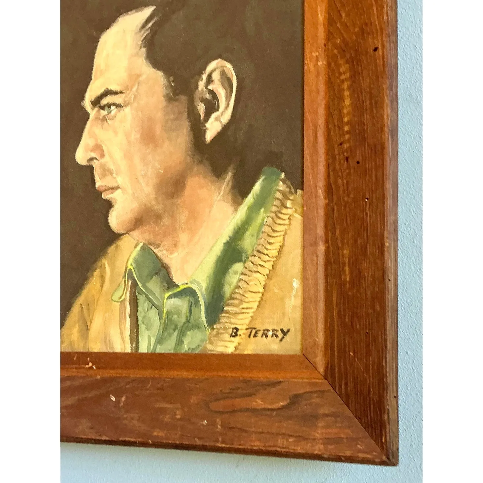 Vintage Boho Original Oil Portrait on Canvas - Oil Paint, 17W x 21.25H — additional photo 5