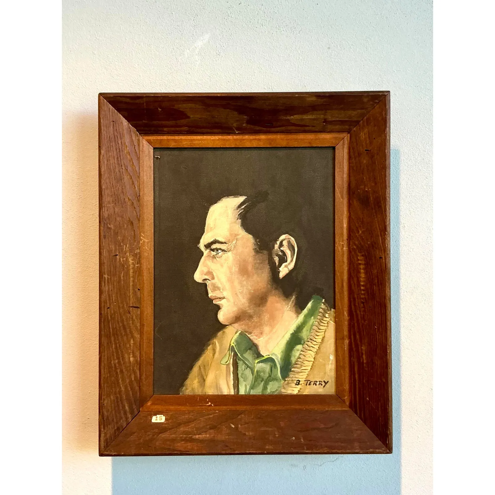 Vintage Boho Original Oil Portrait on Canvas - Oil Paint, 17W x 21.25H — additional photo 6
