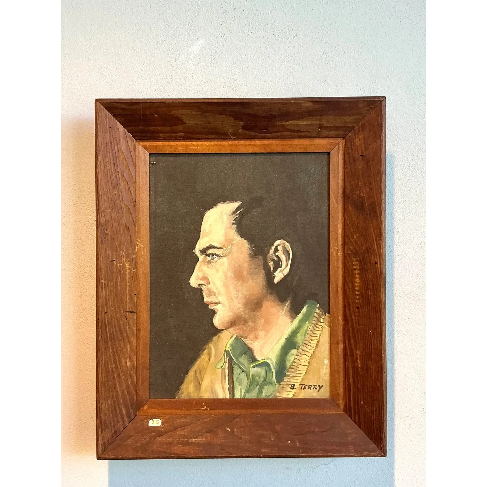 Vintage Boho Original Oil Portrait on Canvas - Oil Paint, 17W x 21.25H — additional photo 7