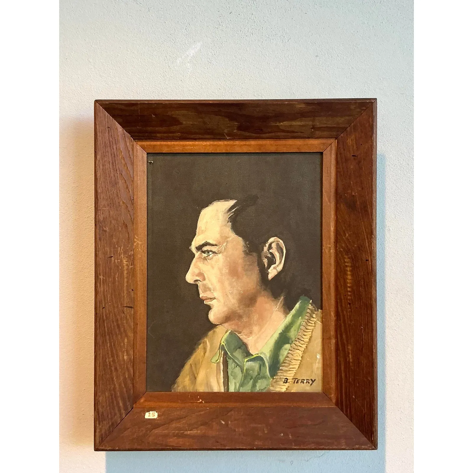 Vintage Boho Original Oil Portrait on Canvas - Oil Paint, 17W x 21.25H — additional photo 8