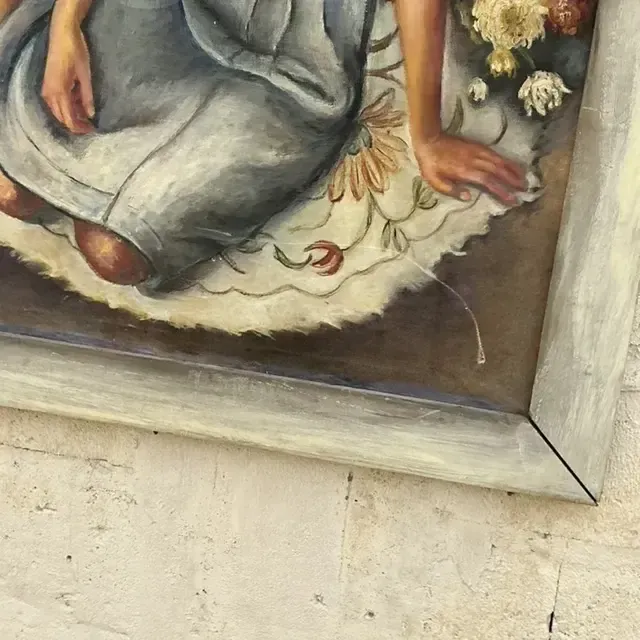 Vintage Boho Original Oil Portrait Painting on Canvas — additional photo 5