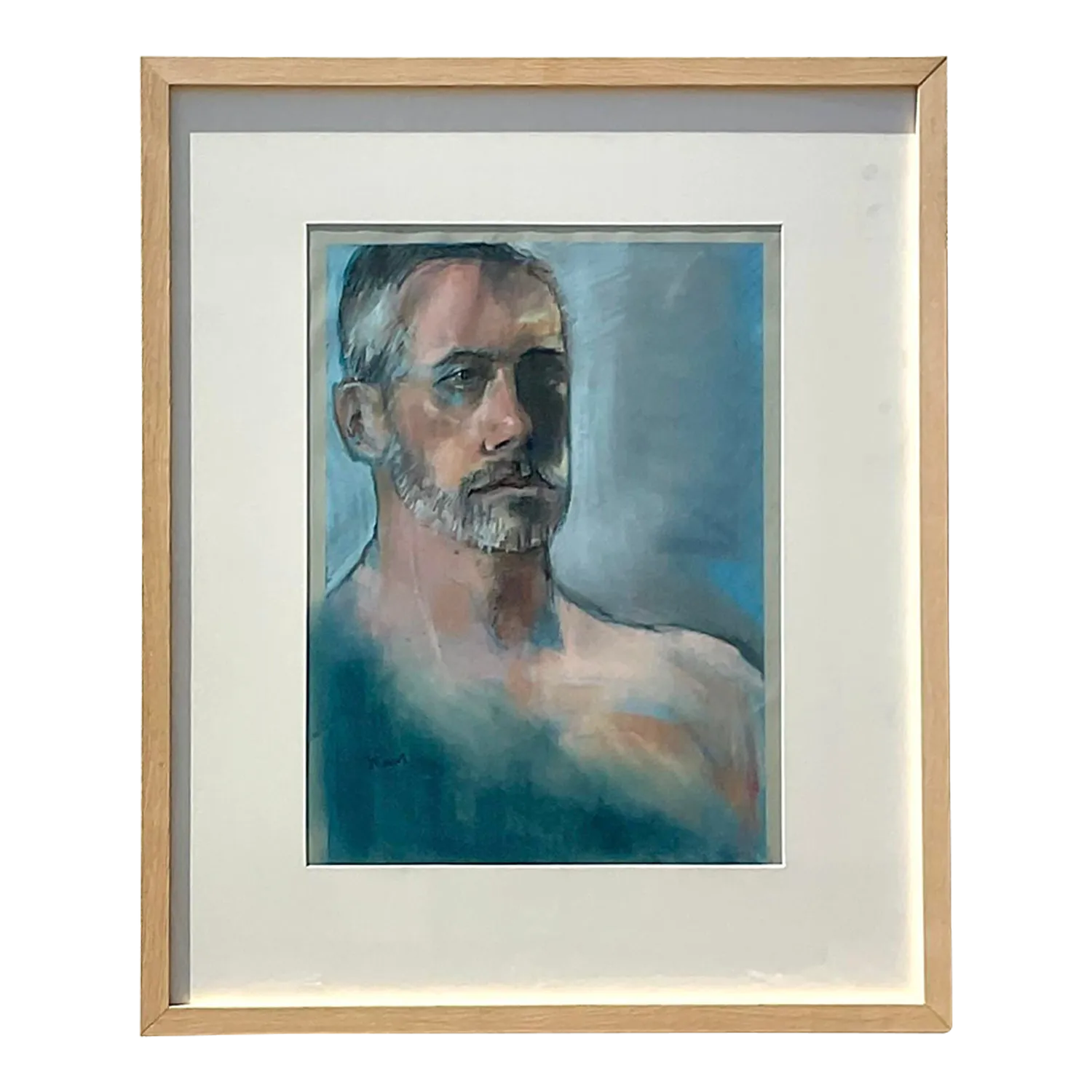 Vintage Boho Original Pastels Portrait on Paper — additional photo 1