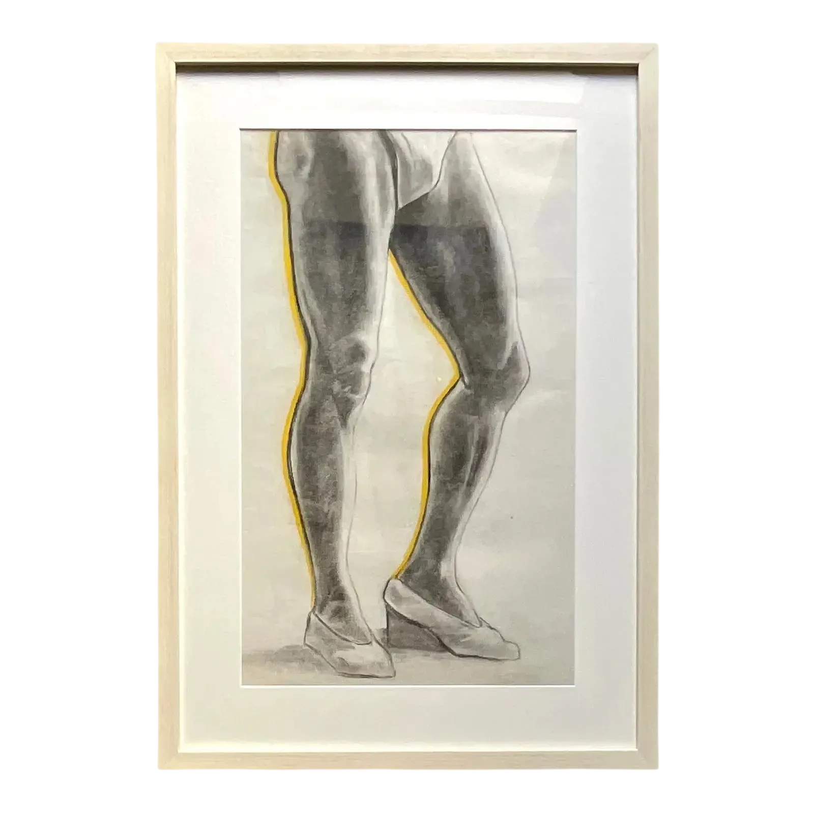 Vintage Boho Original Pencil Sketch of a Mans Legs — additional photo 1