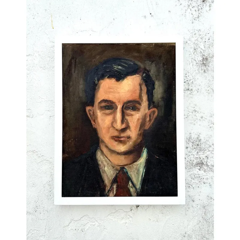 Vintage Boho Original Portrait of Man on Board — additional photo 1