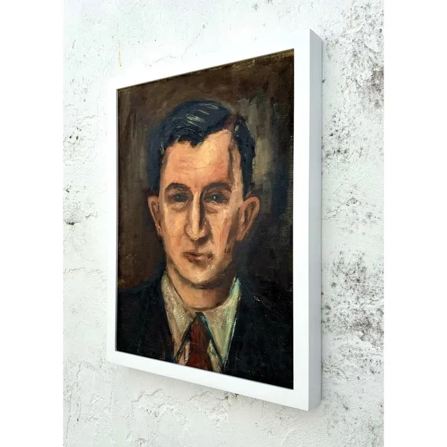 Vintage Boho Original Portrait of Man on Board — additional photo 2
