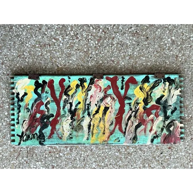 Vintage Boho Original Purvis Young Painting on Door — additional photo 2