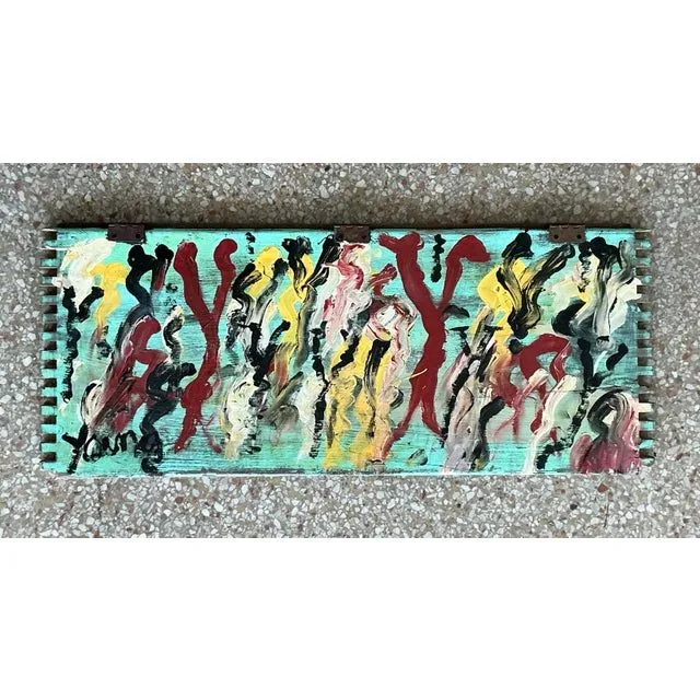 Vintage Boho Original Purvis Young Painting on Door — additional photo 3