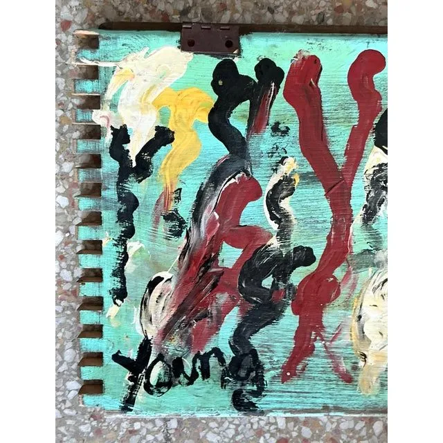 Vintage Boho Original Purvis Young Painting on Door — additional photo 6