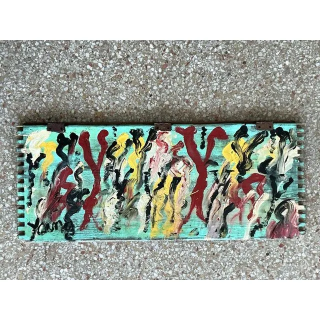 Vintage Boho Original Purvis Young Painting on Door — additional photo 8