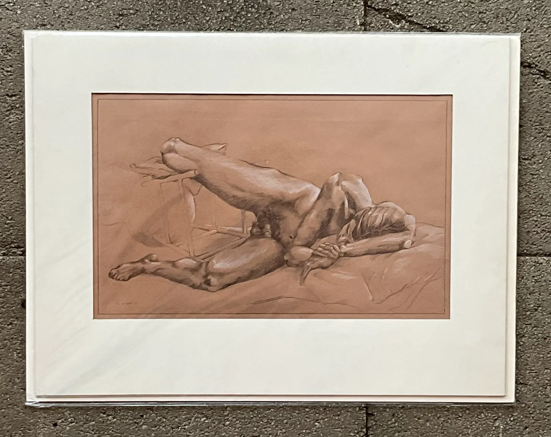 Vintage Boho Original Signed Nude Sketch — additional photo 3