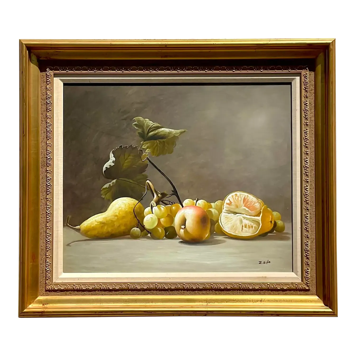 Vintage Boho Original Still Life Oil Painting on Canvas — additional photo 1