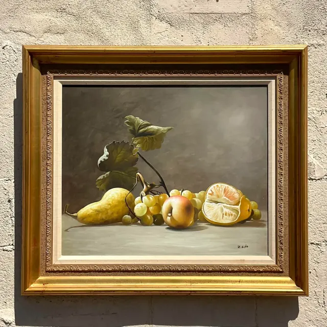 Vintage Boho Original Still Life Oil Painting on Canvas — additional photo 3