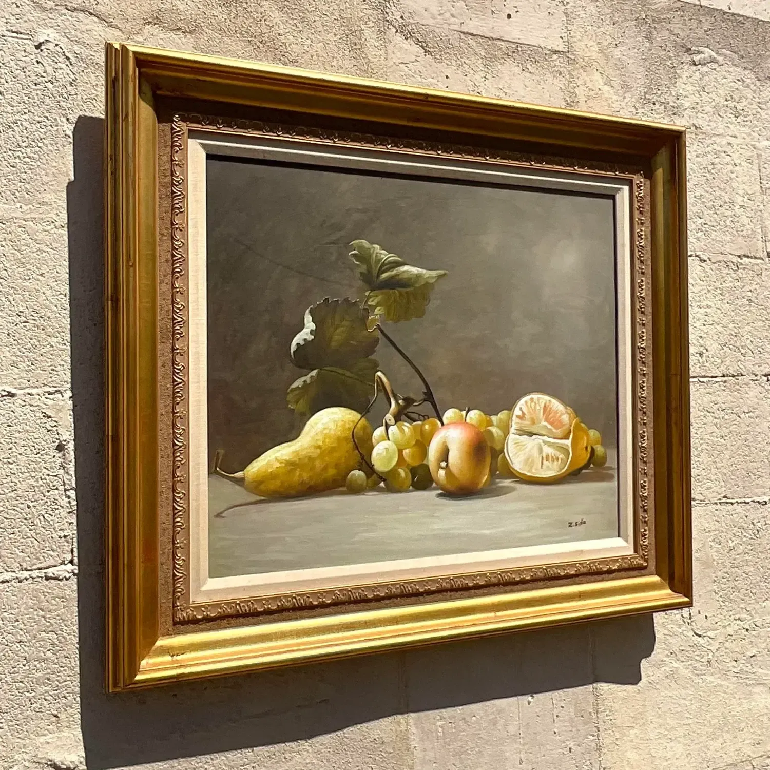 Vintage Boho Original Still Life Oil Painting on Canvas — additional photo 4
