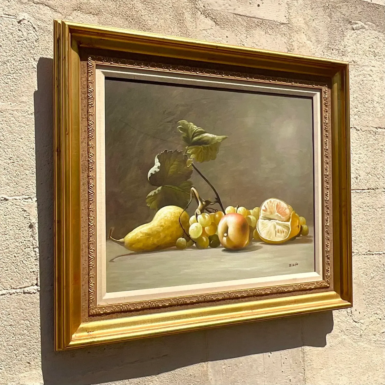 Vintage Boho Original Still Life Oil Painting on Canvas — additional photo 5