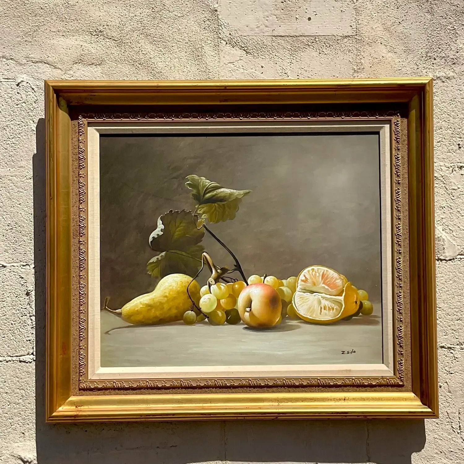 Vintage Boho Original Still Life Oil Painting on Canvas — additional photo 6