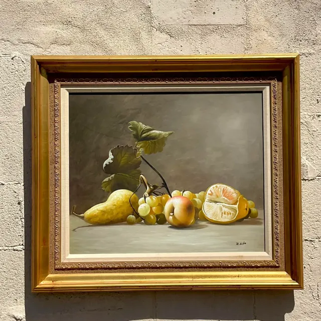 Vintage Boho Original Still Life Oil Painting on Canvas — additional photo 6