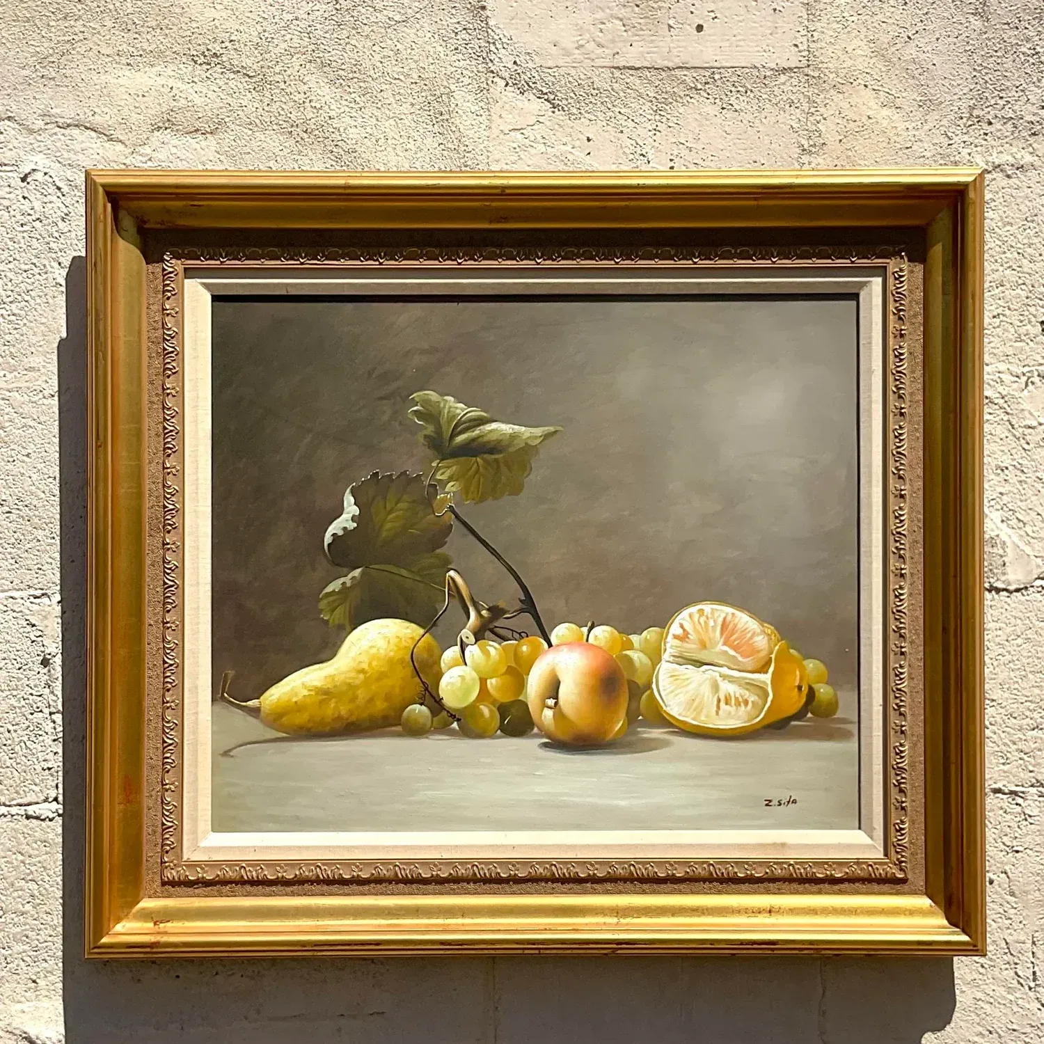 Vintage Boho Original Still Life Oil Painting on Canvas — additional photo 7