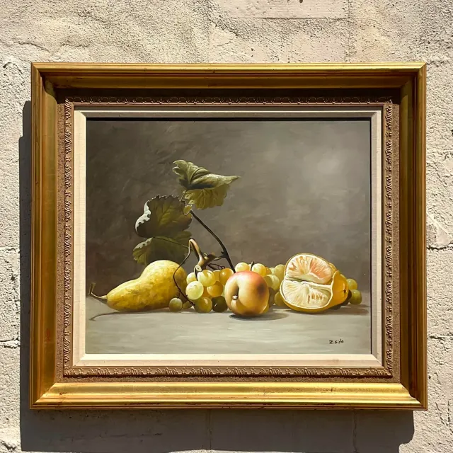 Vintage Boho Original Still Life Oil Painting on Canvas — additional photo 8