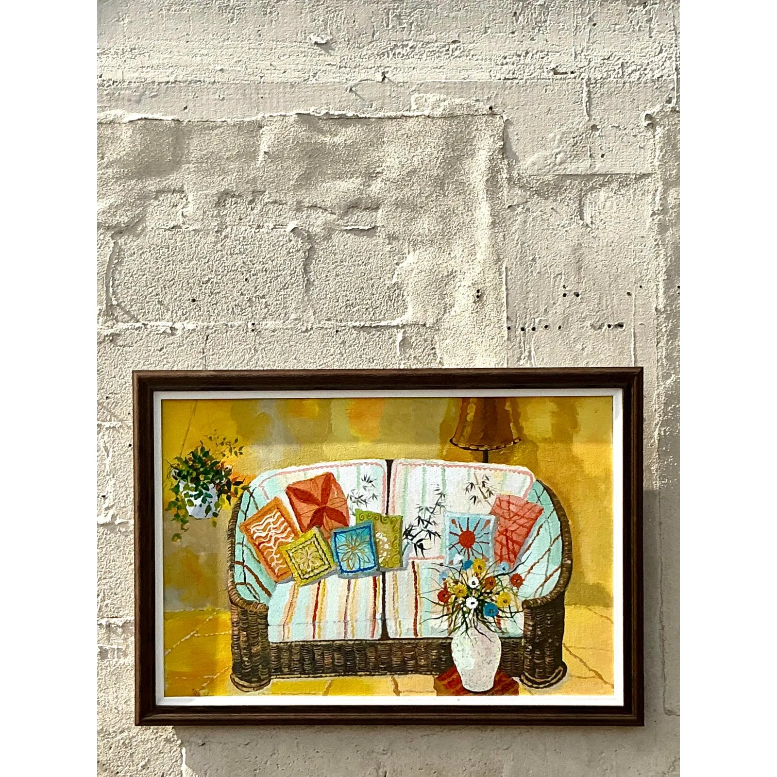 Vintage Boho Original Still Life Painting on Canvas — additional photo 4