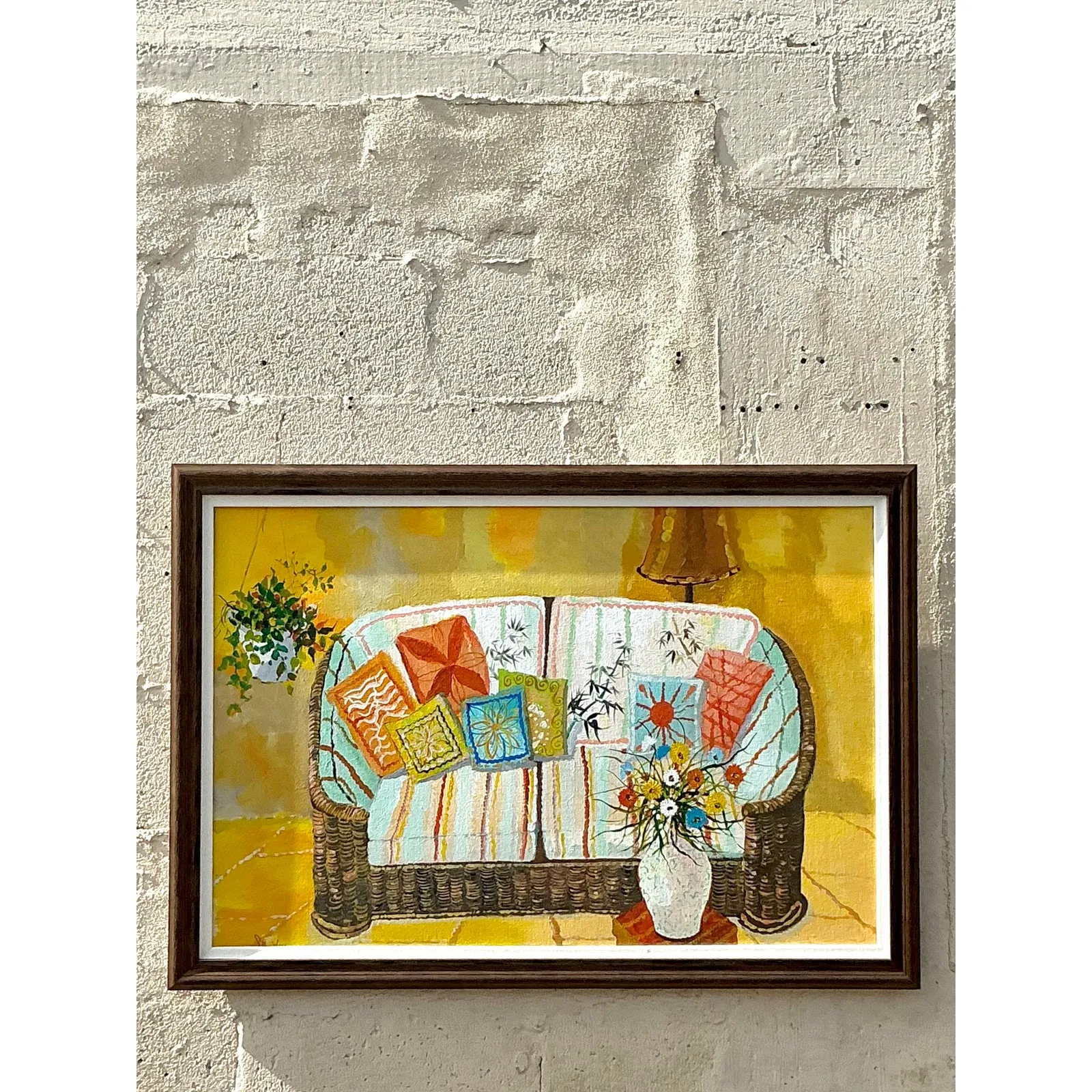 Vintage Boho Original Still Life Painting on Canvas — additional photo 5