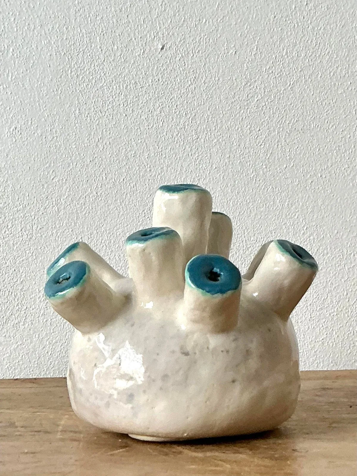 Vintage Boho Original Studio Pottery Biomorphic Vase