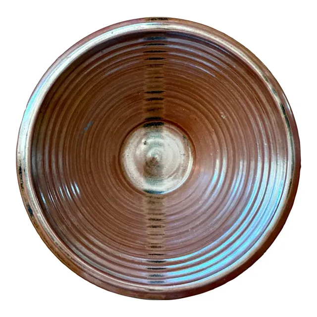 Vintage Boho Original Studio Pottery Bowl - Ceramic, 6.25W x 11H — additional photo 8