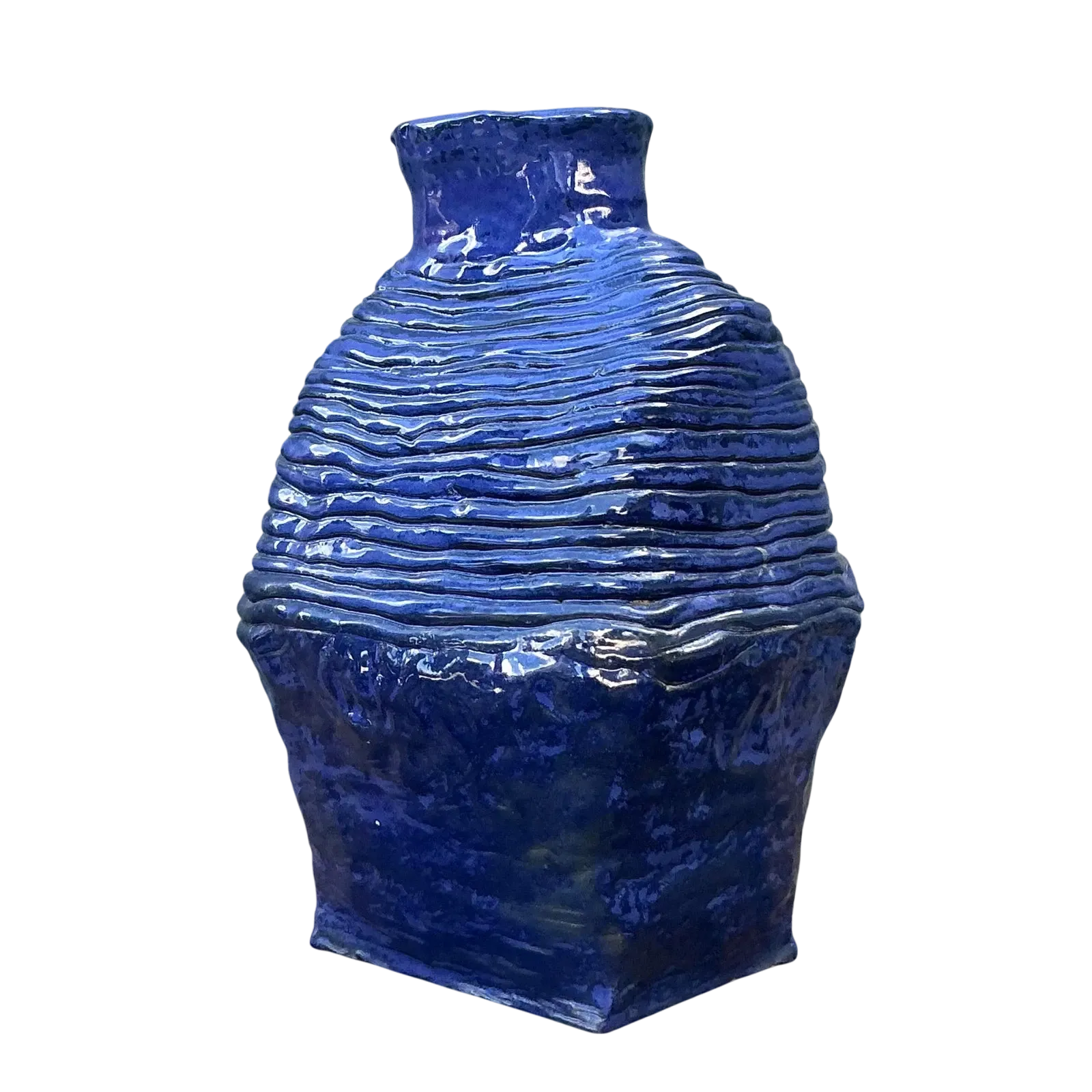 Vintage Boho Original Studio Pottery Coil Vase