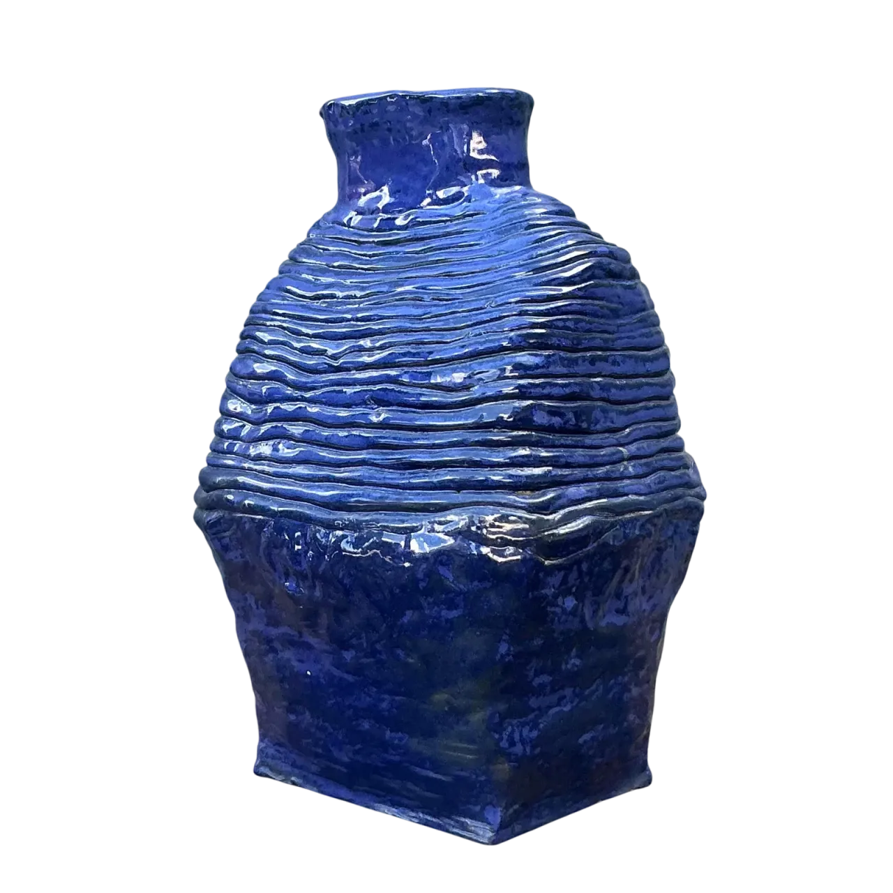 Vintage Boho Original Studio Pottery Coil Vase
