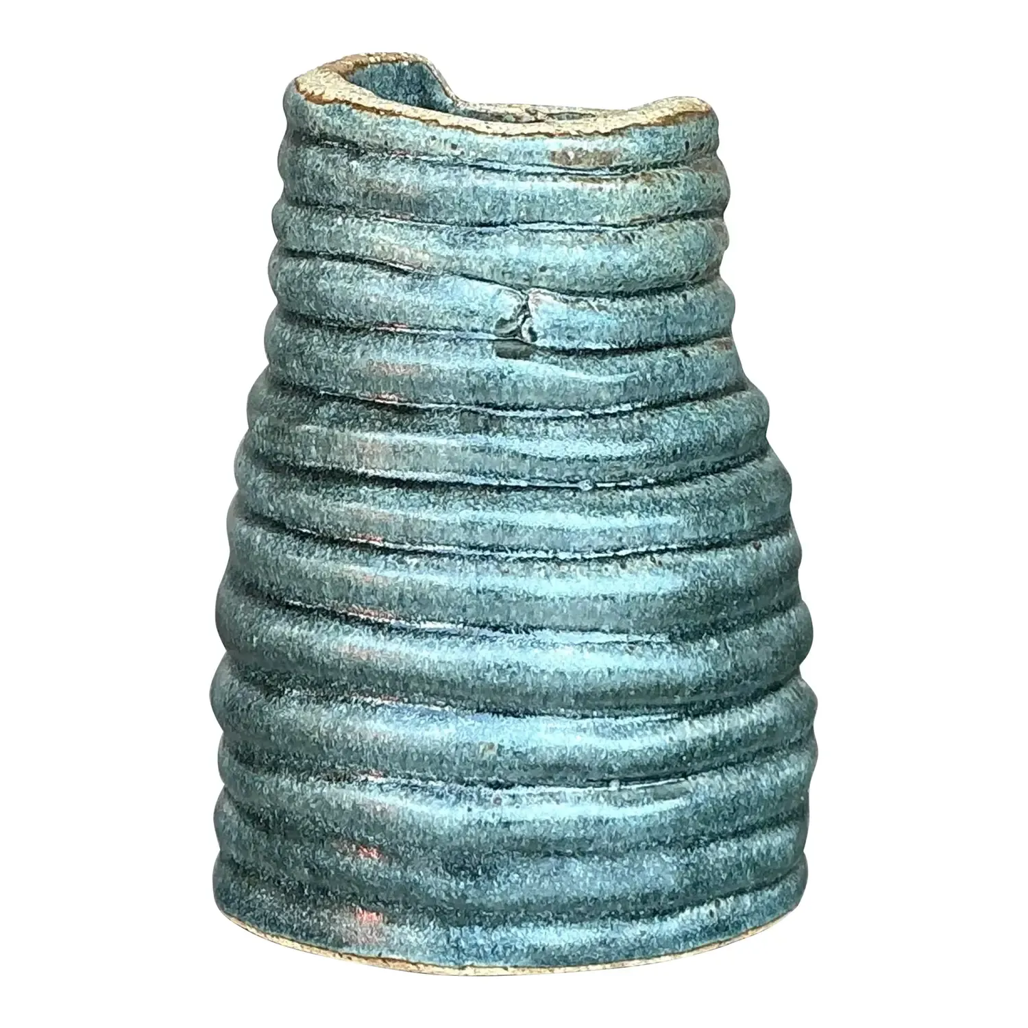 Vintage Boho Original Studio Pottery Coil Vase — additional photo 1