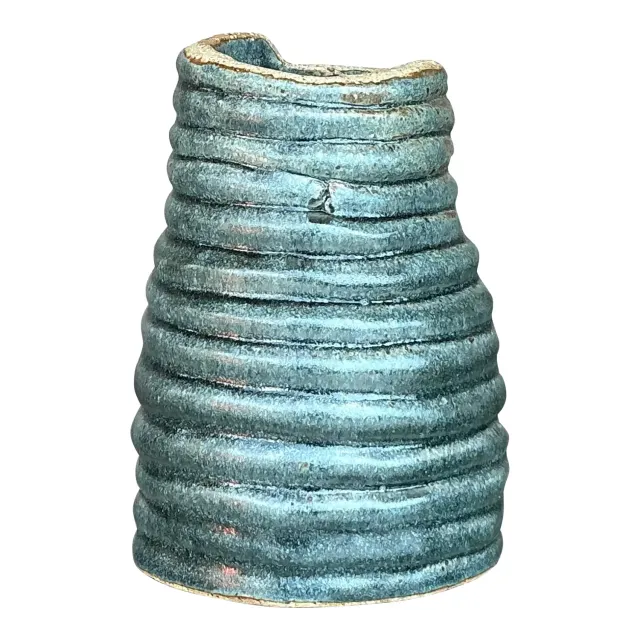 Vintage Boho Original Studio Pottery Coil Vase — additional photo 1