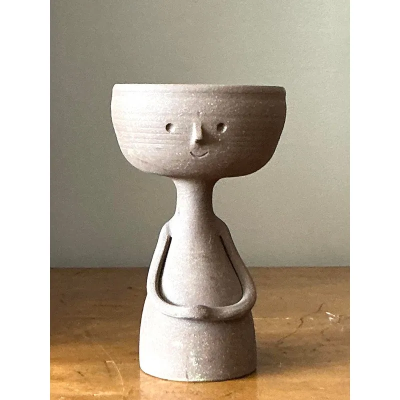 Vintage Boho Original Studio Pottery Figurative Bowl — additional photo 1