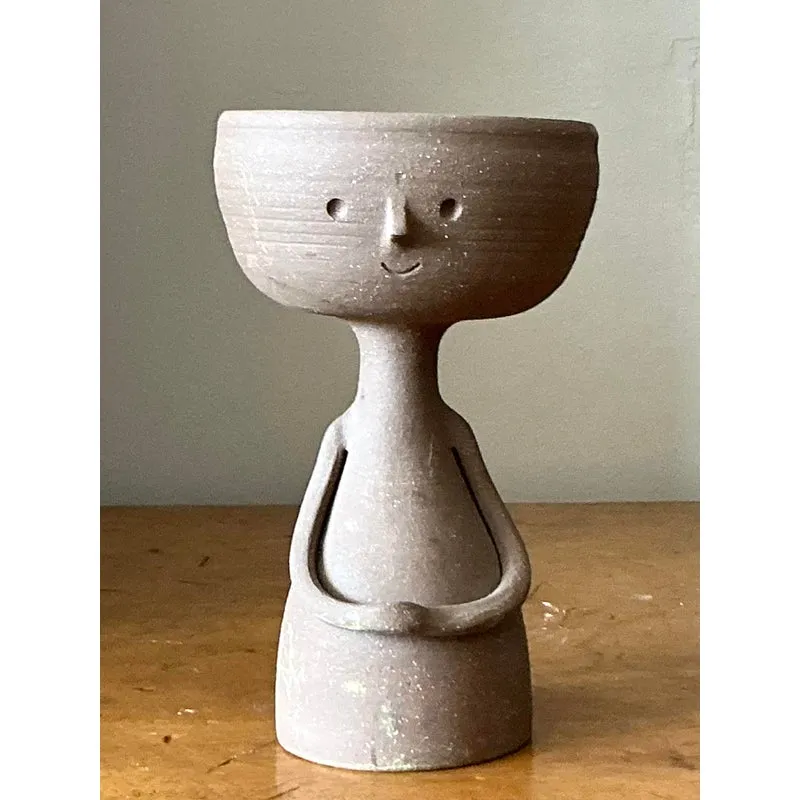 Vintage Boho Original Studio Pottery Figurative Bowl — additional photo 2