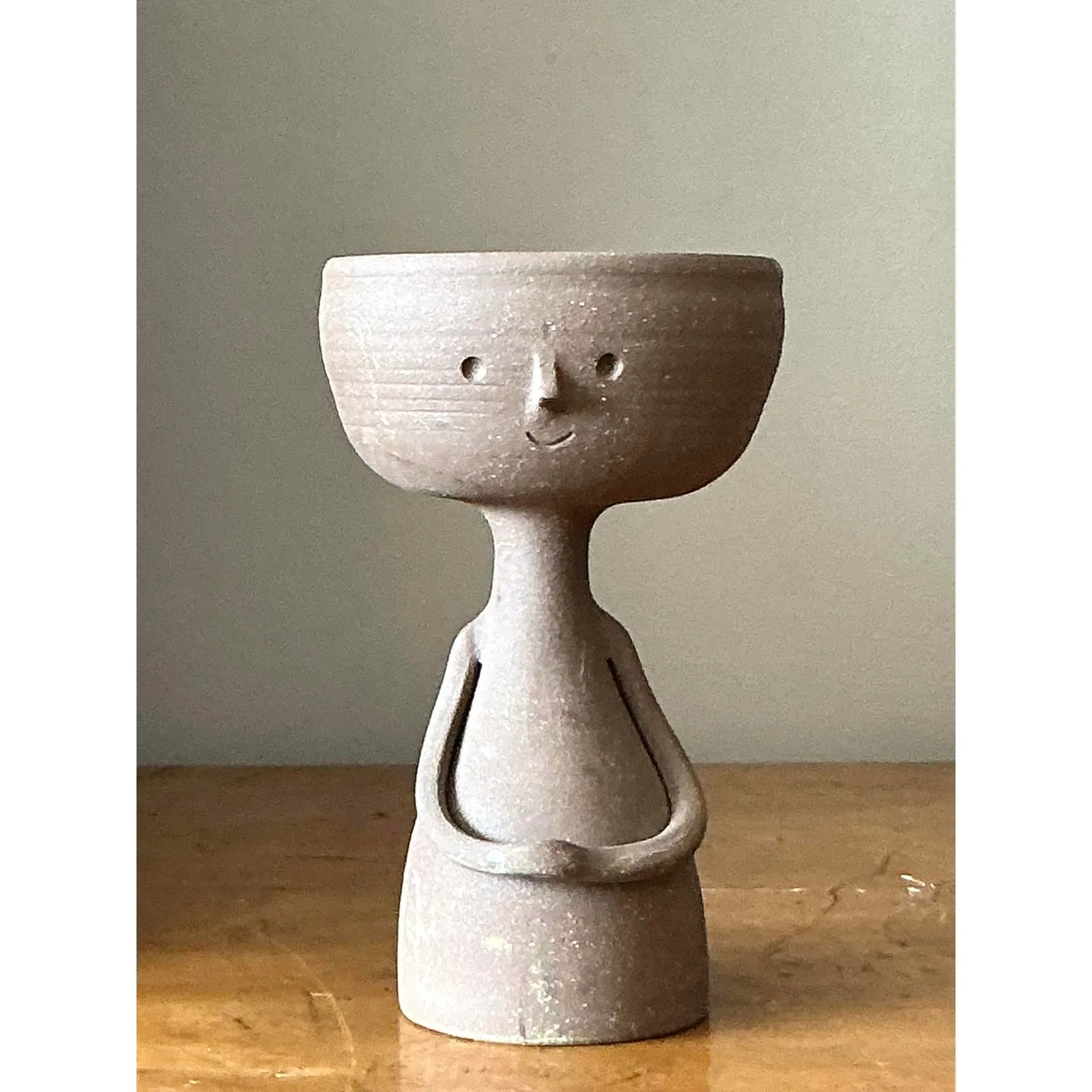 Vintage Boho Original Studio Pottery Figurative Bowl — additional photo 3