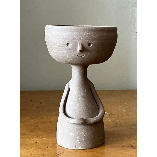 Vintage Boho Original Studio Pottery Figurative Bowl — additional photo 6