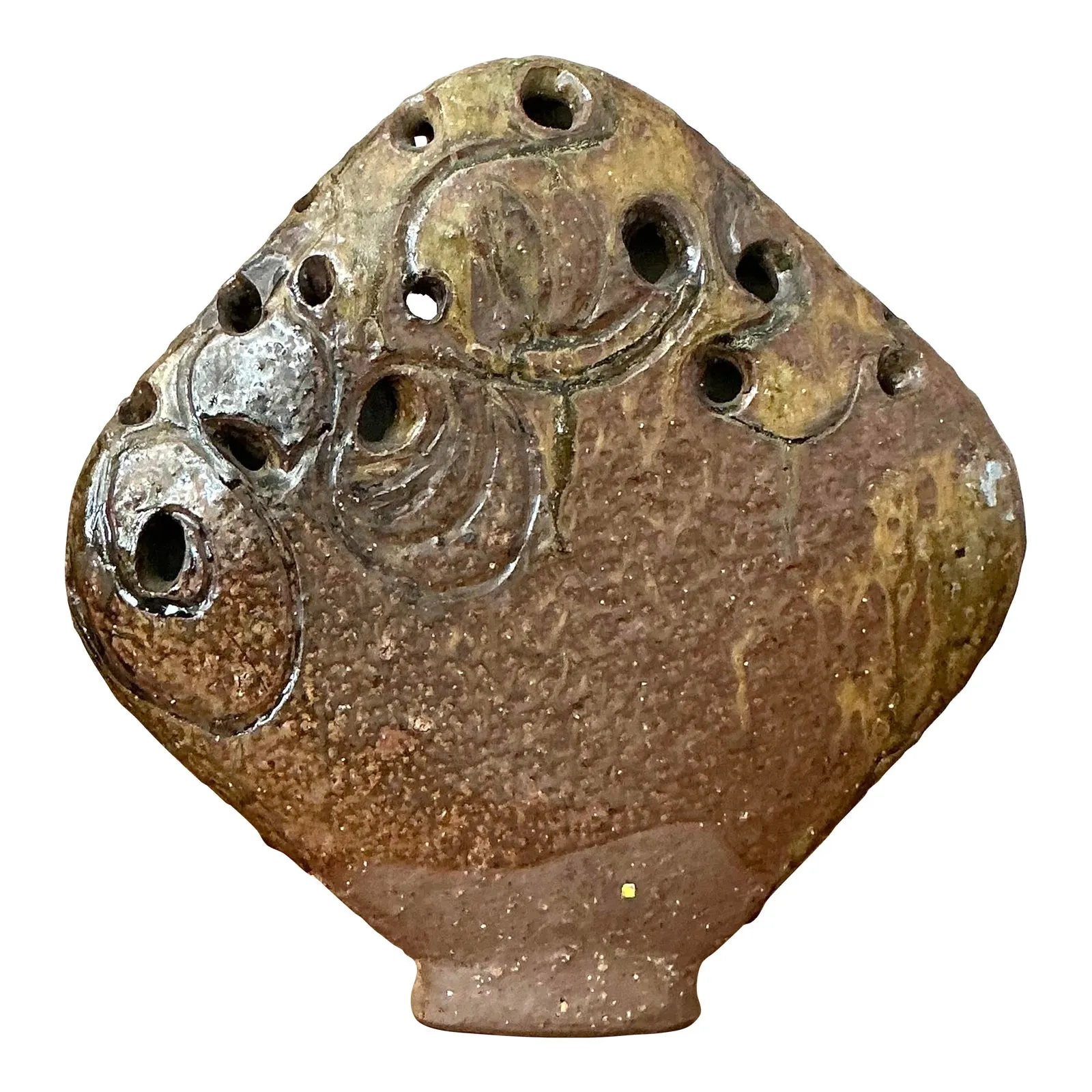 Vintage Boho Original Studio Pottery Flower Frog Vase — additional photo 3