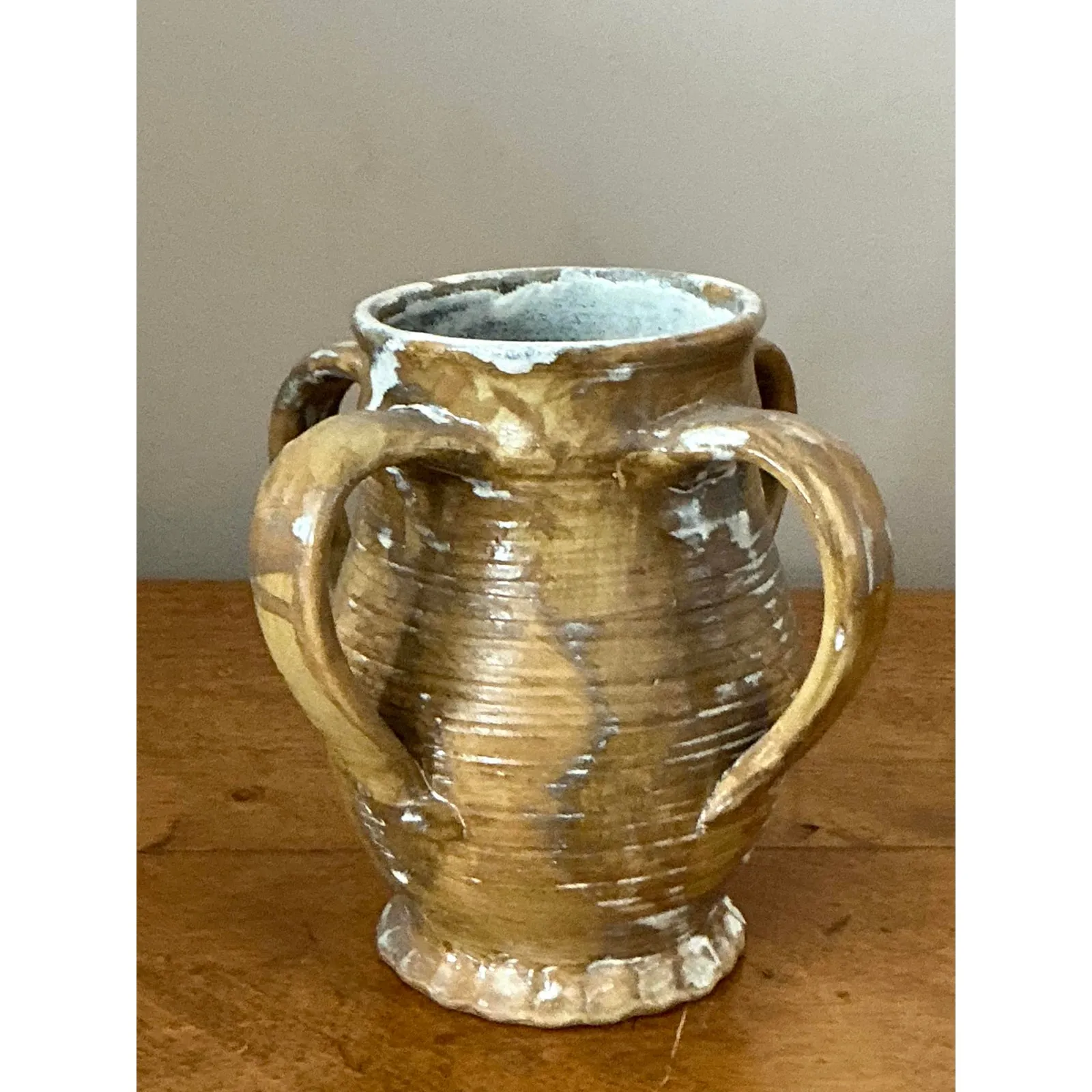 Vintage Boho Original Studio Pottery Handle Vase — additional photo 2
