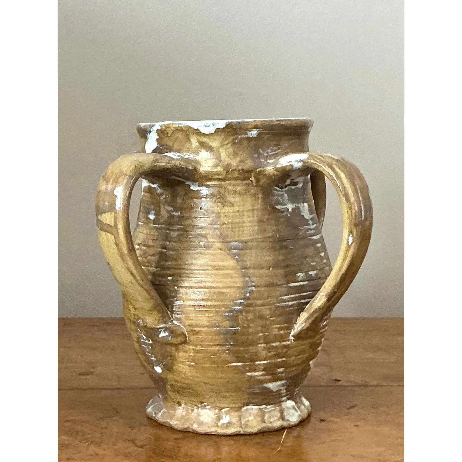 Vintage Boho Original Studio Pottery Handle Vase — additional photo 3