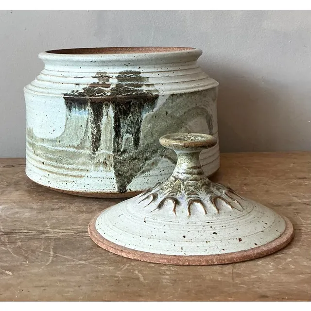 Vintage Boho Original Studio Pottery Lidded Pot — additional photo 2