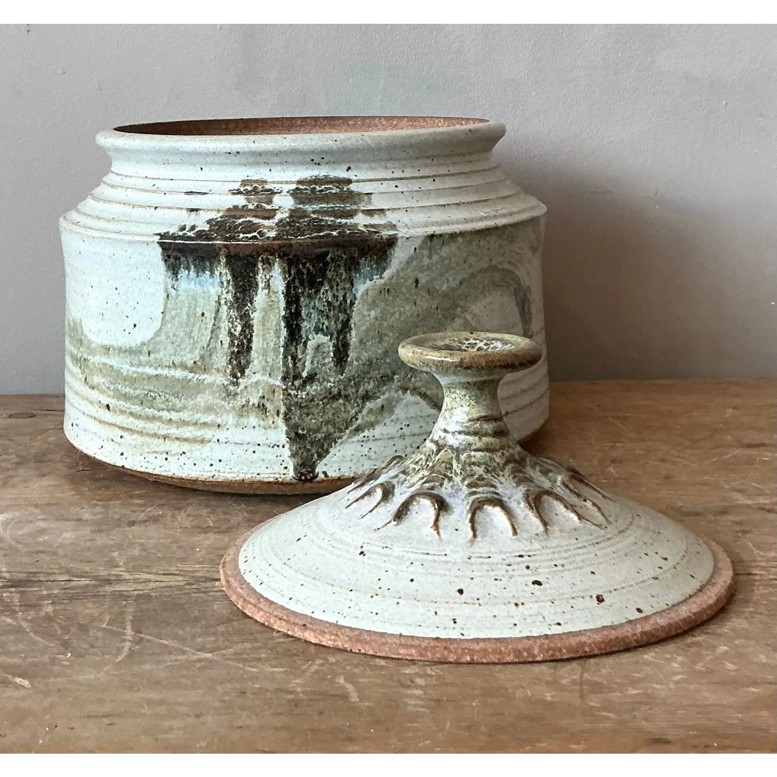 Vintage Boho Original Studio Pottery Lidded Pot — additional photo 4