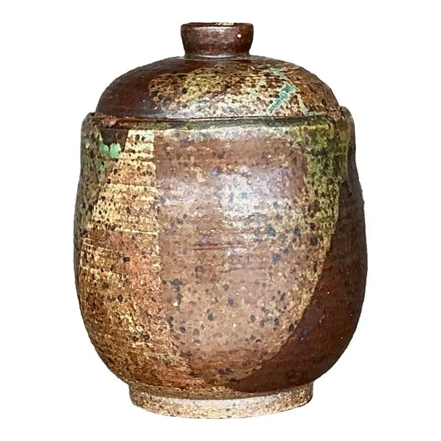 Vintage Boho Original Studio Pottery Lidded Vase — additional photo 3