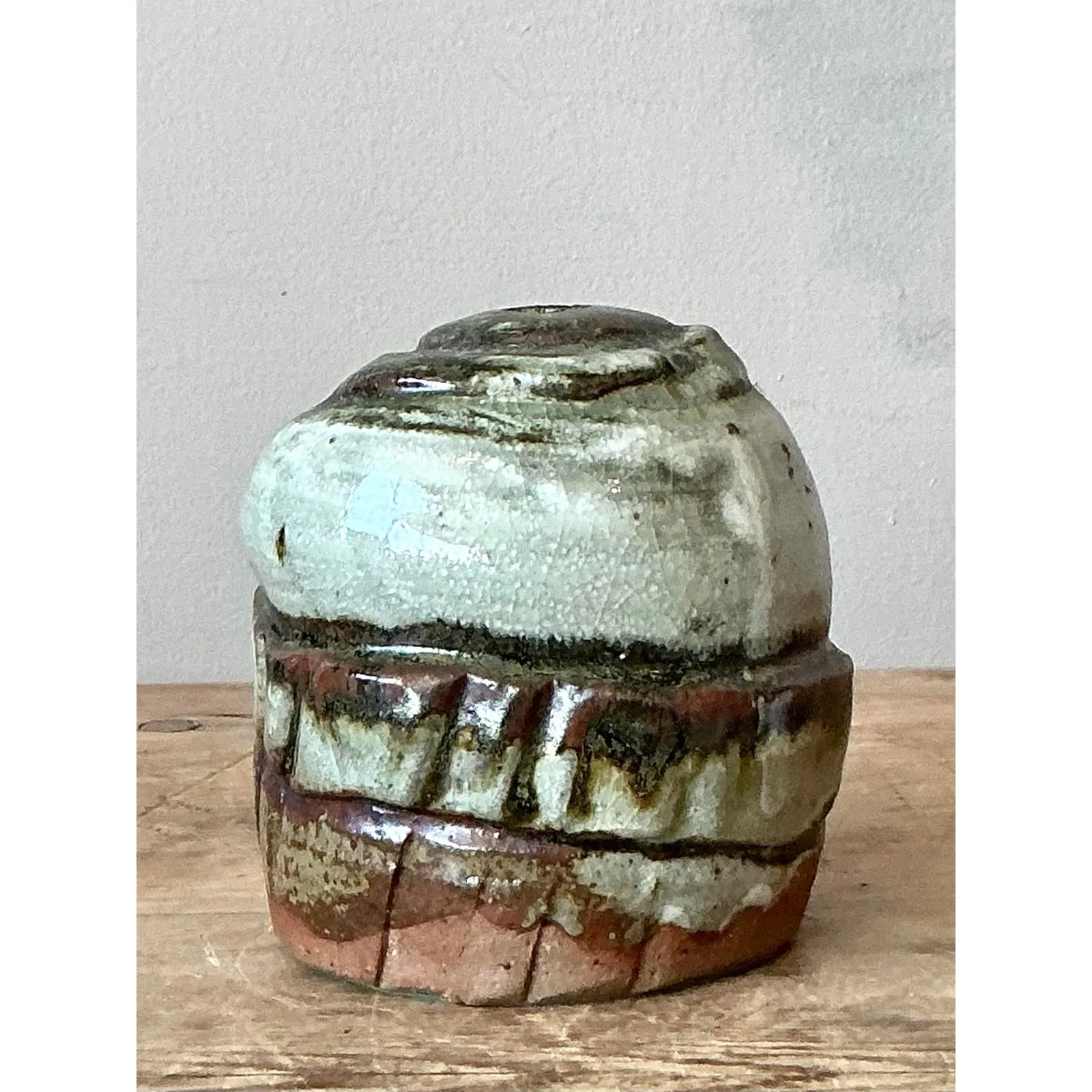 Vintage Boho Original Studio Pottery Stem Vase — additional photo 2