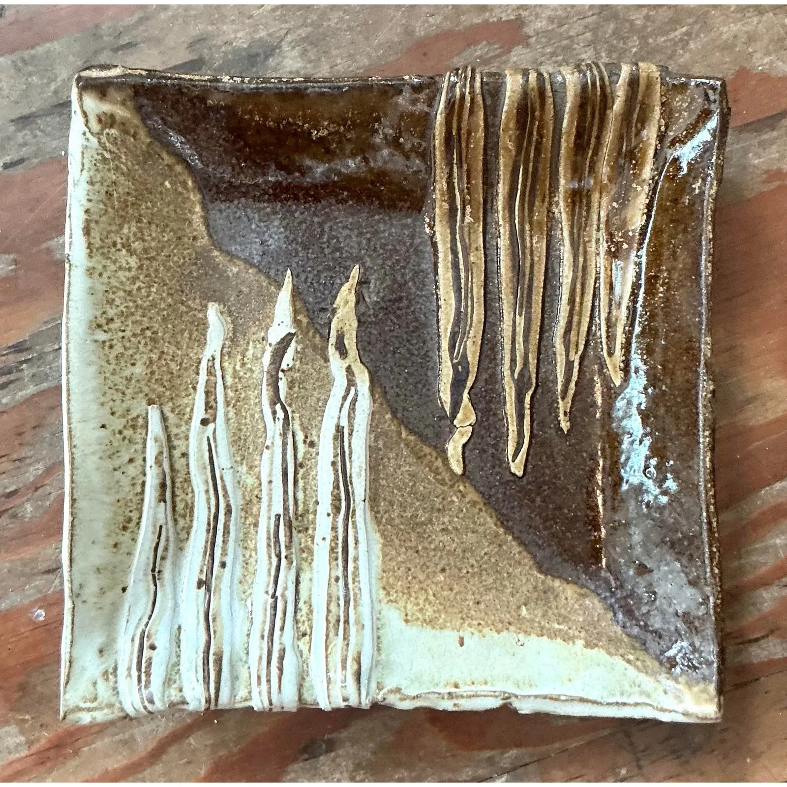 Vintage Boho Original Studio Pottery Tray — additional photo 5