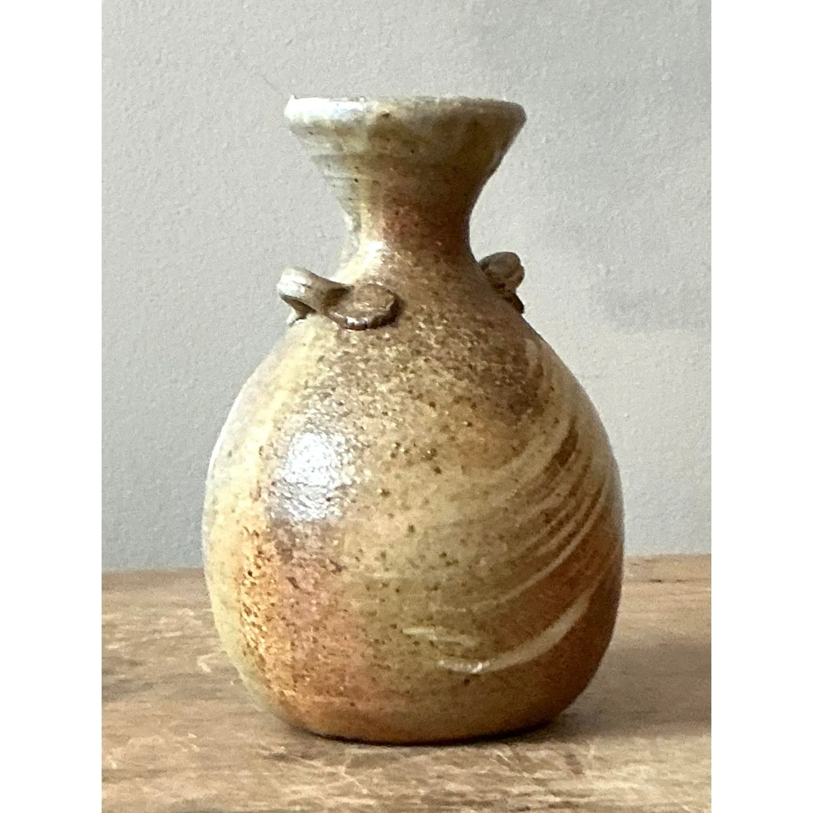 Vintage Boho Original Studio Pottery Vase - Ceramic, 5.5W x 13.75H — additional photo 2