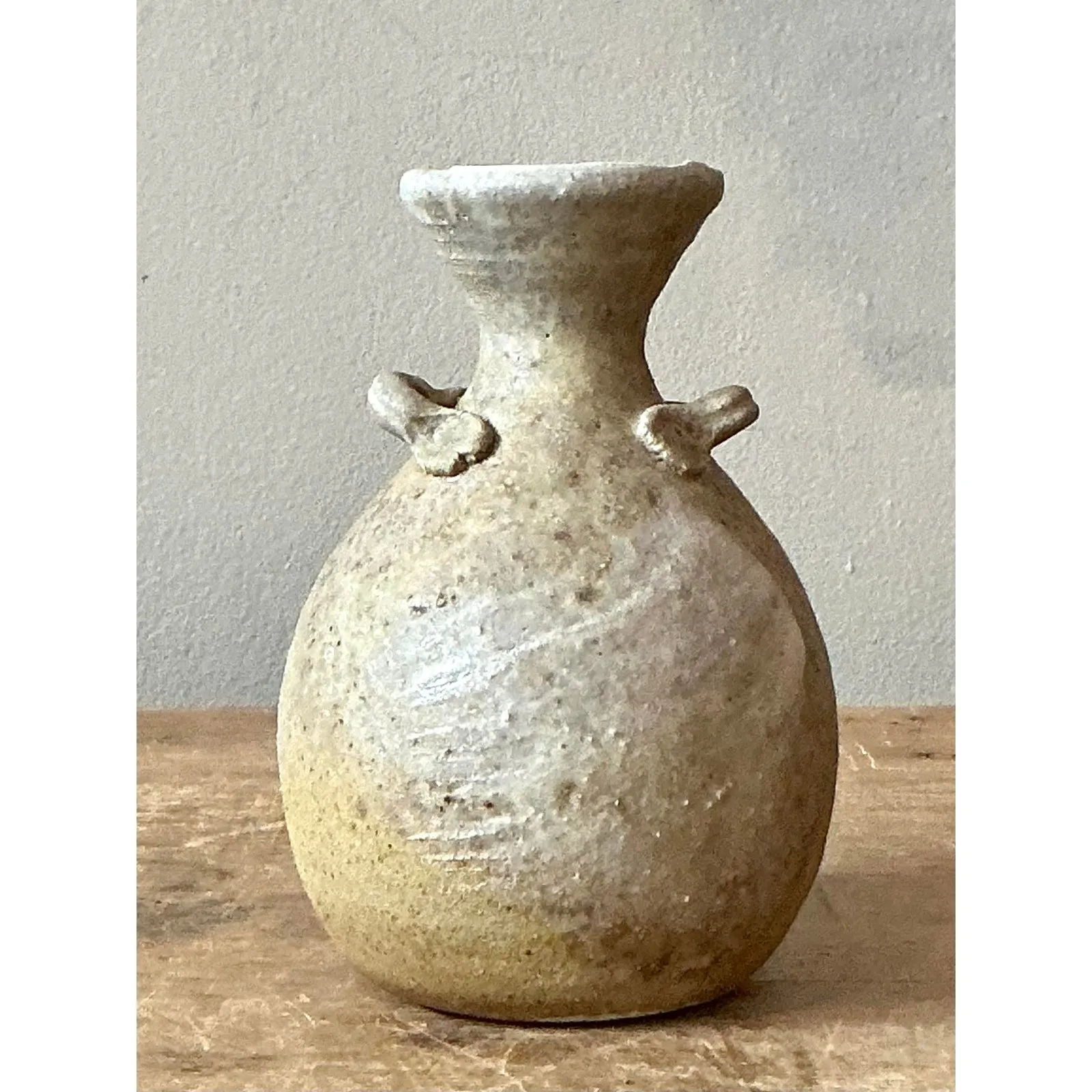 Vintage Boho Original Studio Pottery Vase - Ceramic, 5.5W x 13.75H — additional photo 3