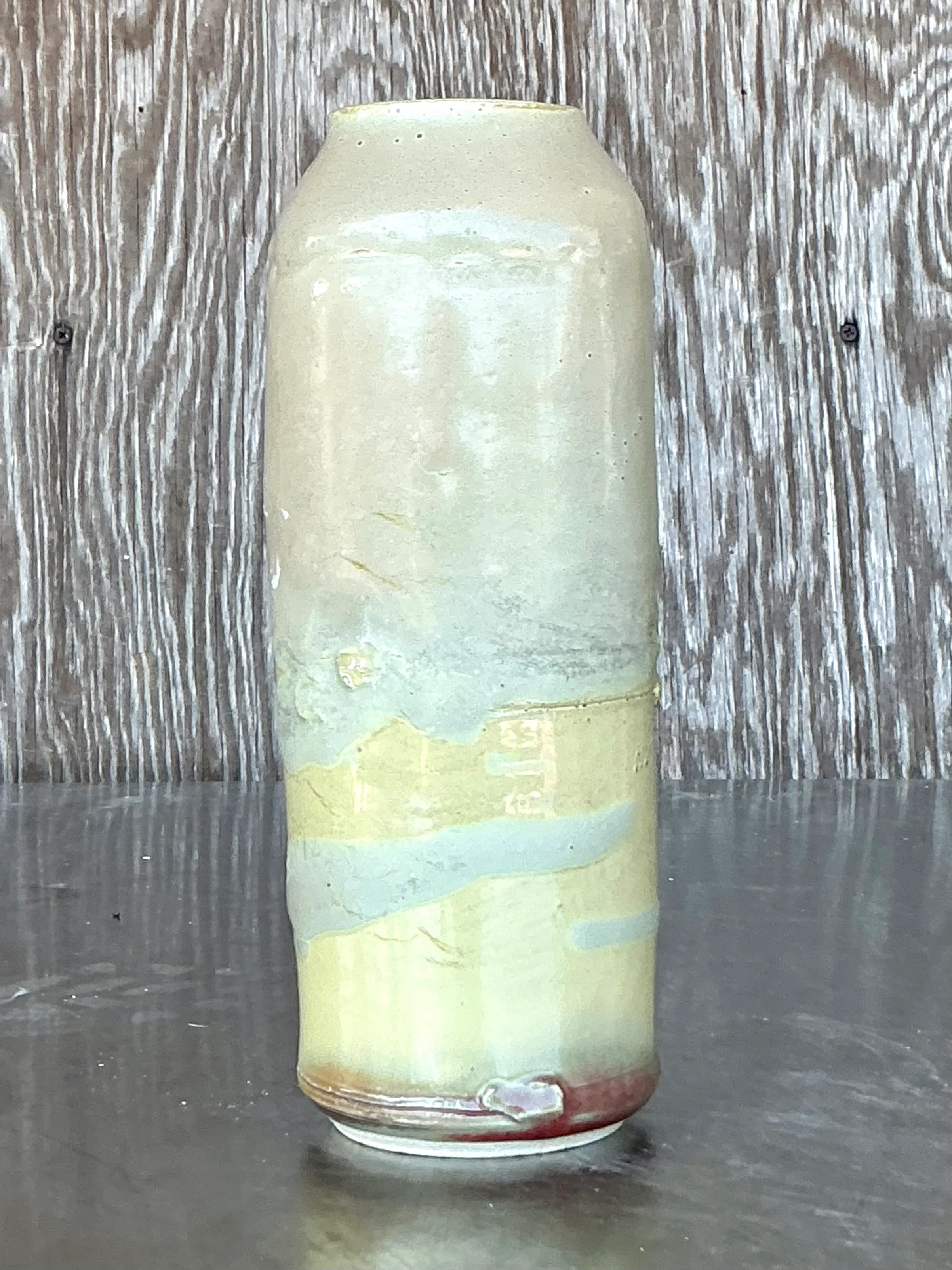 Vintage Boho Original Studio Pottery Vase - Ceramic, 3.5W x 9.75H — additional photo 1