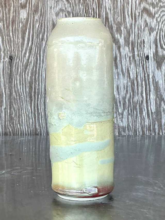 Vintage Boho Original Studio Pottery Vase - Ceramic, 3.5W x 9.75H — additional photo 1